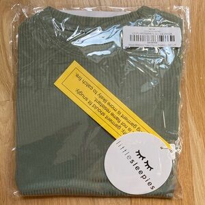 NWT Little Sleepies Green Ribbed Pajama Set Long Sleeve and Pants